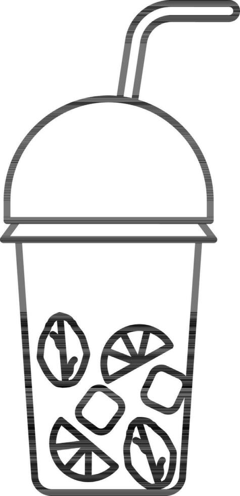 Lemonade Disposable Drink Icon In Line Art. vector