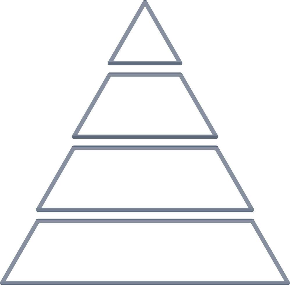 Four Stage Pyramid Chart Thin Line Art Icon. vector