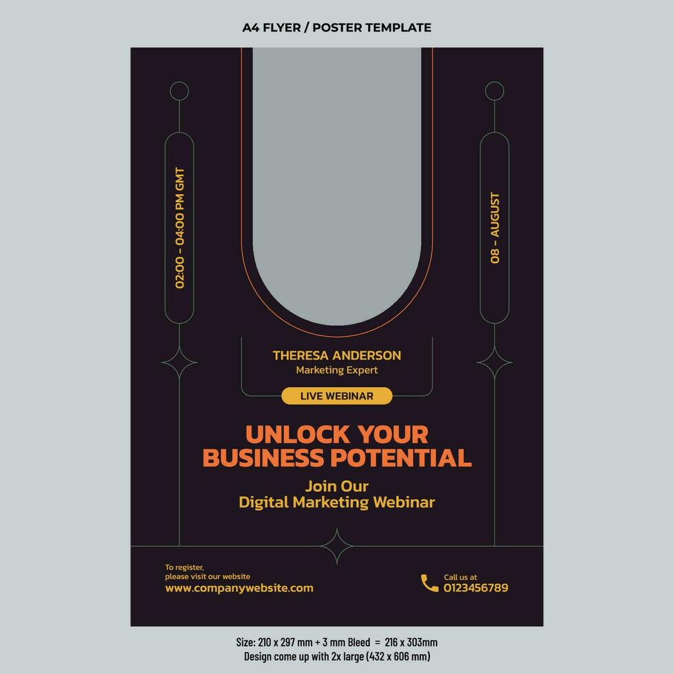 Digital marketing online workshop flyer vector design template 24505821