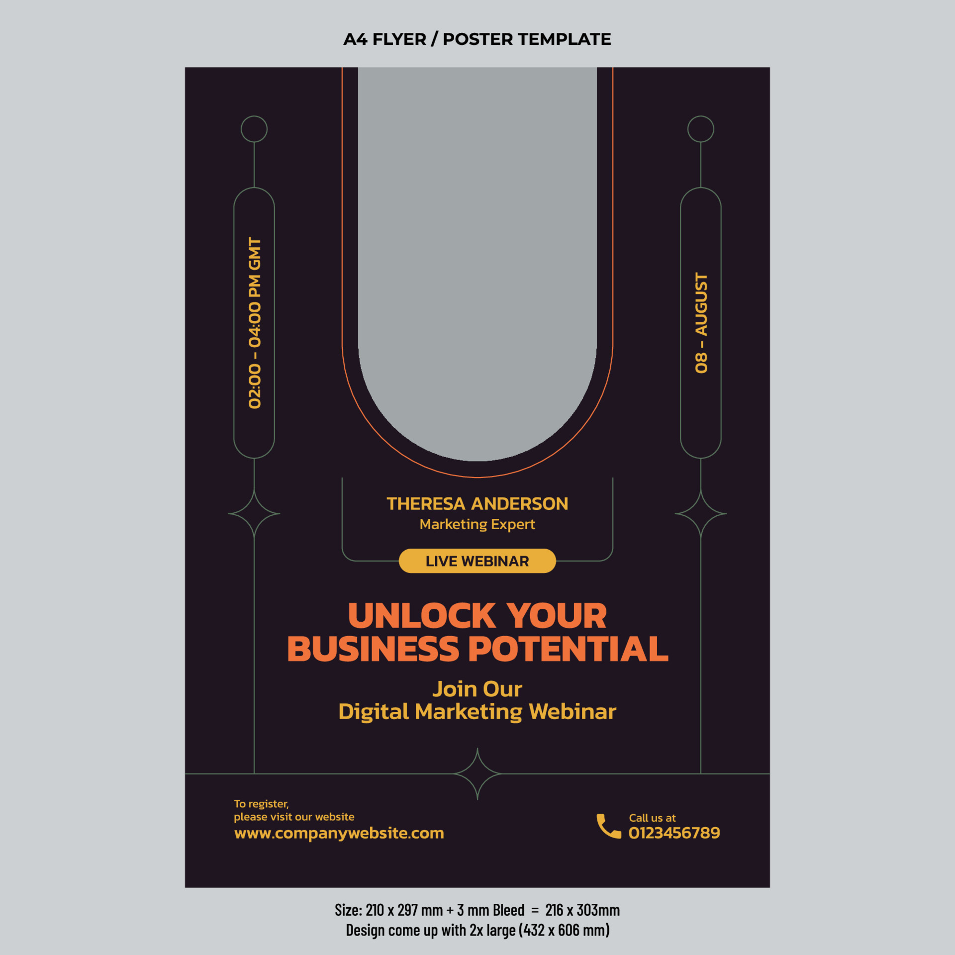 Digital marketing online workshop flyer vector design template 24505821