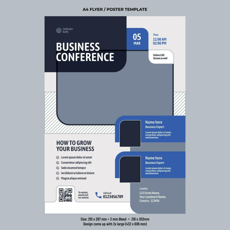 Business Conference  or Event Flyer Vector Design Template