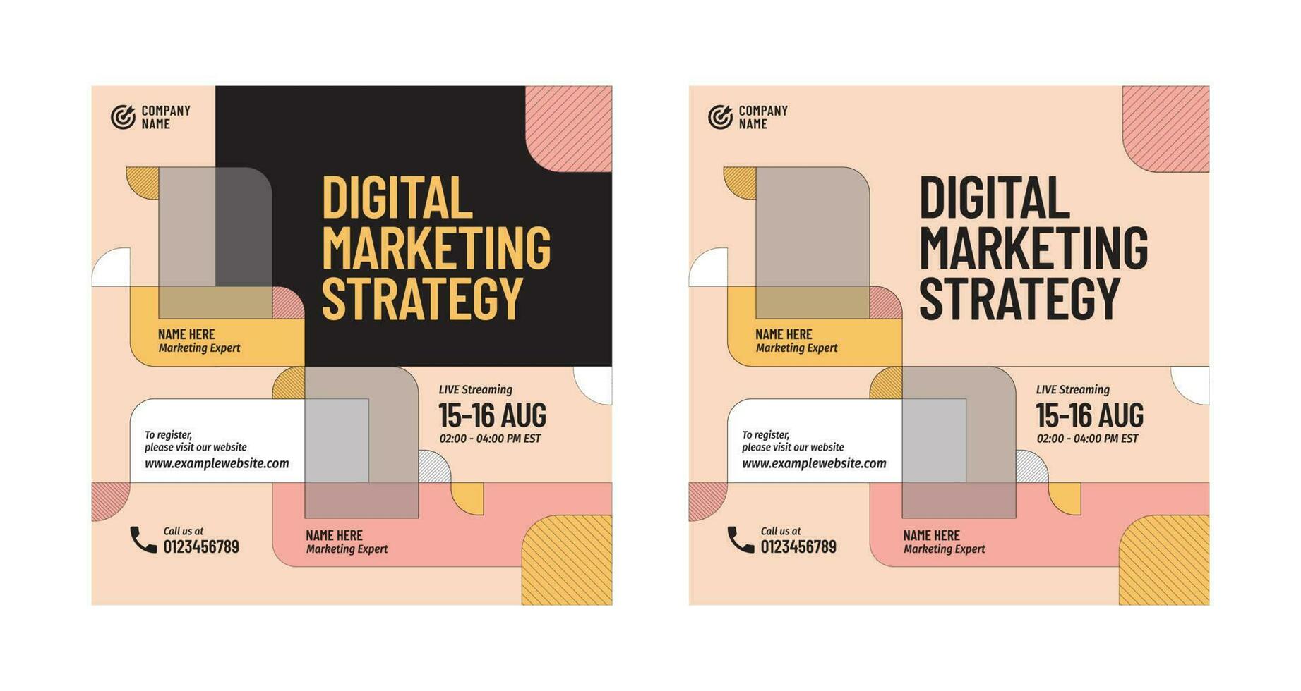 Digital Marketing Webinar Social Media Banner 24505829 Vector Art at