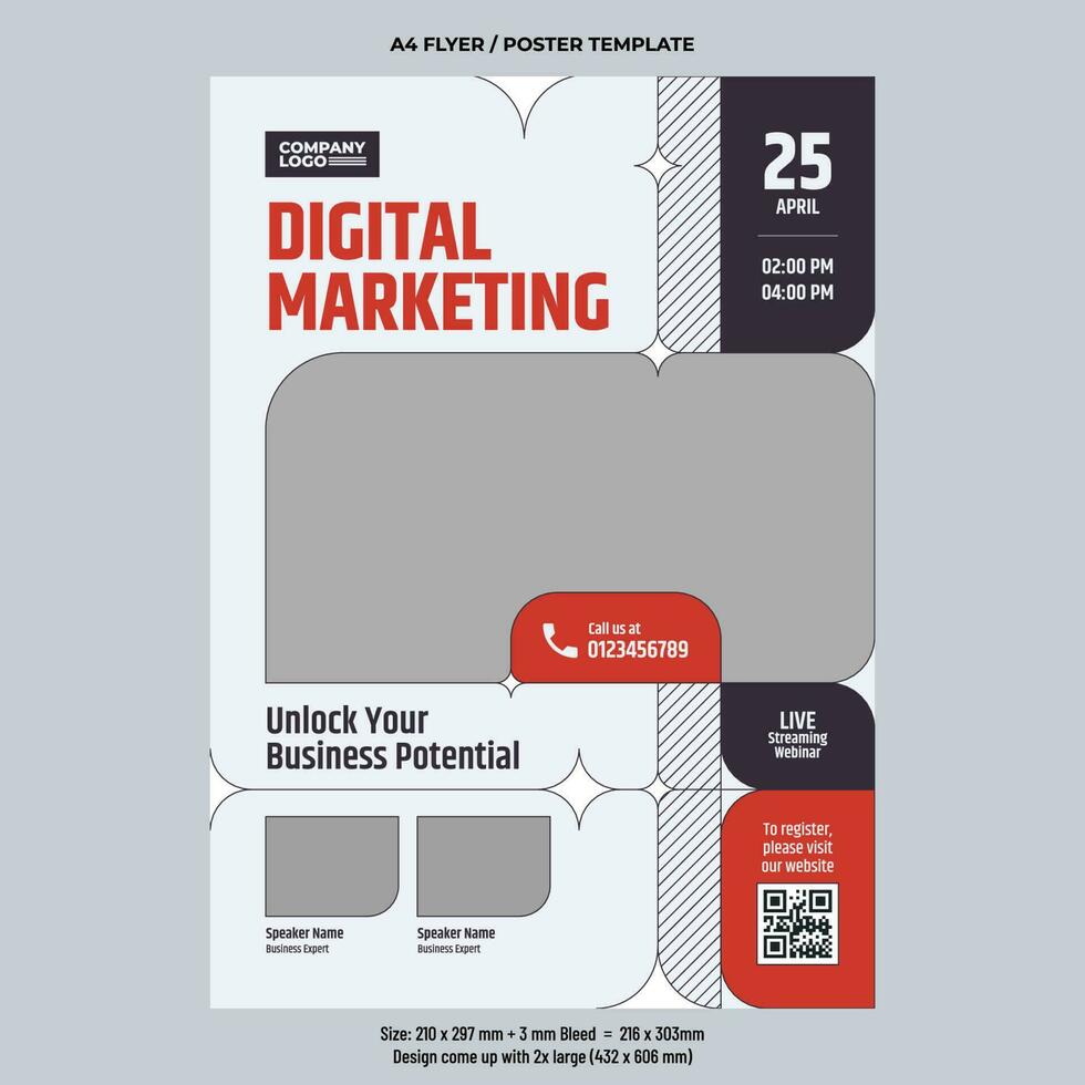 Digital Marketing Webinar Flyer 24505830 Vector Art at Vecteezy