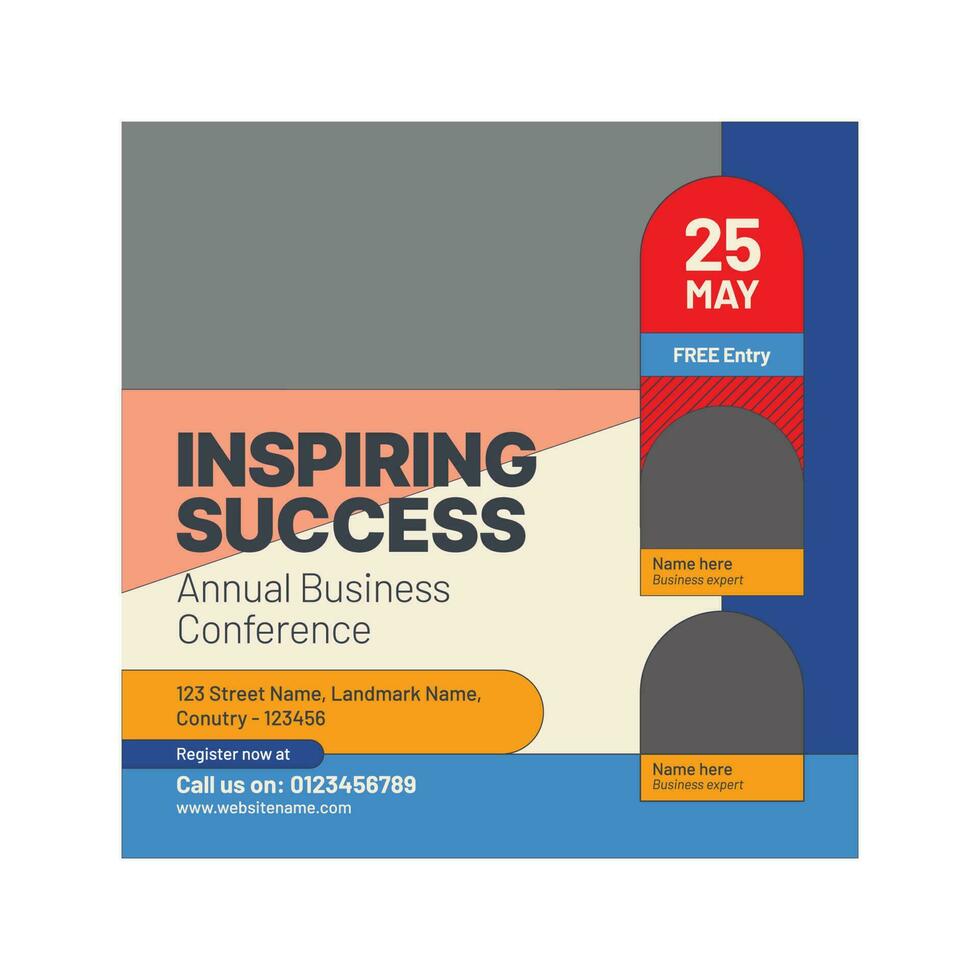 Business conference or event social media banner template vector