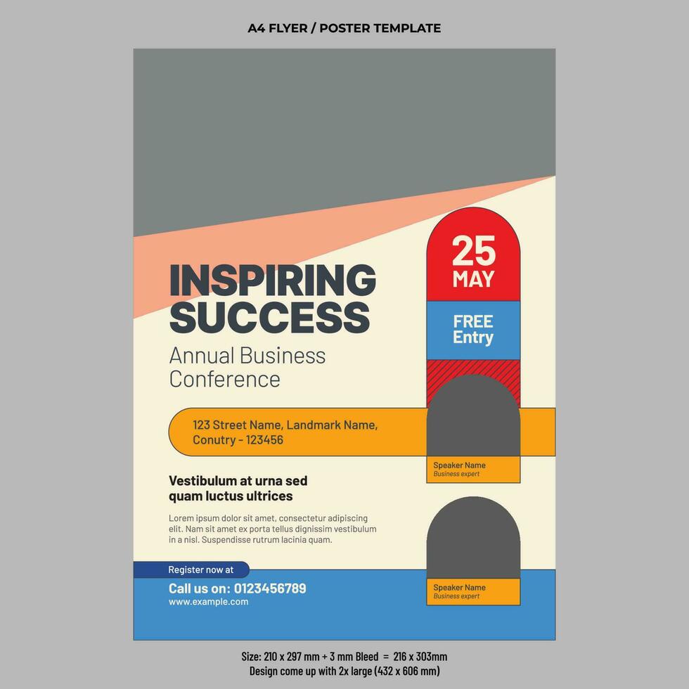 Business Conference  or Event Flyer Vector Design Template