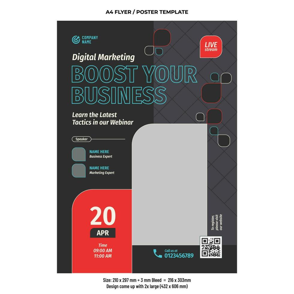 Digital marketing online workshop flyer vector design template 24505838