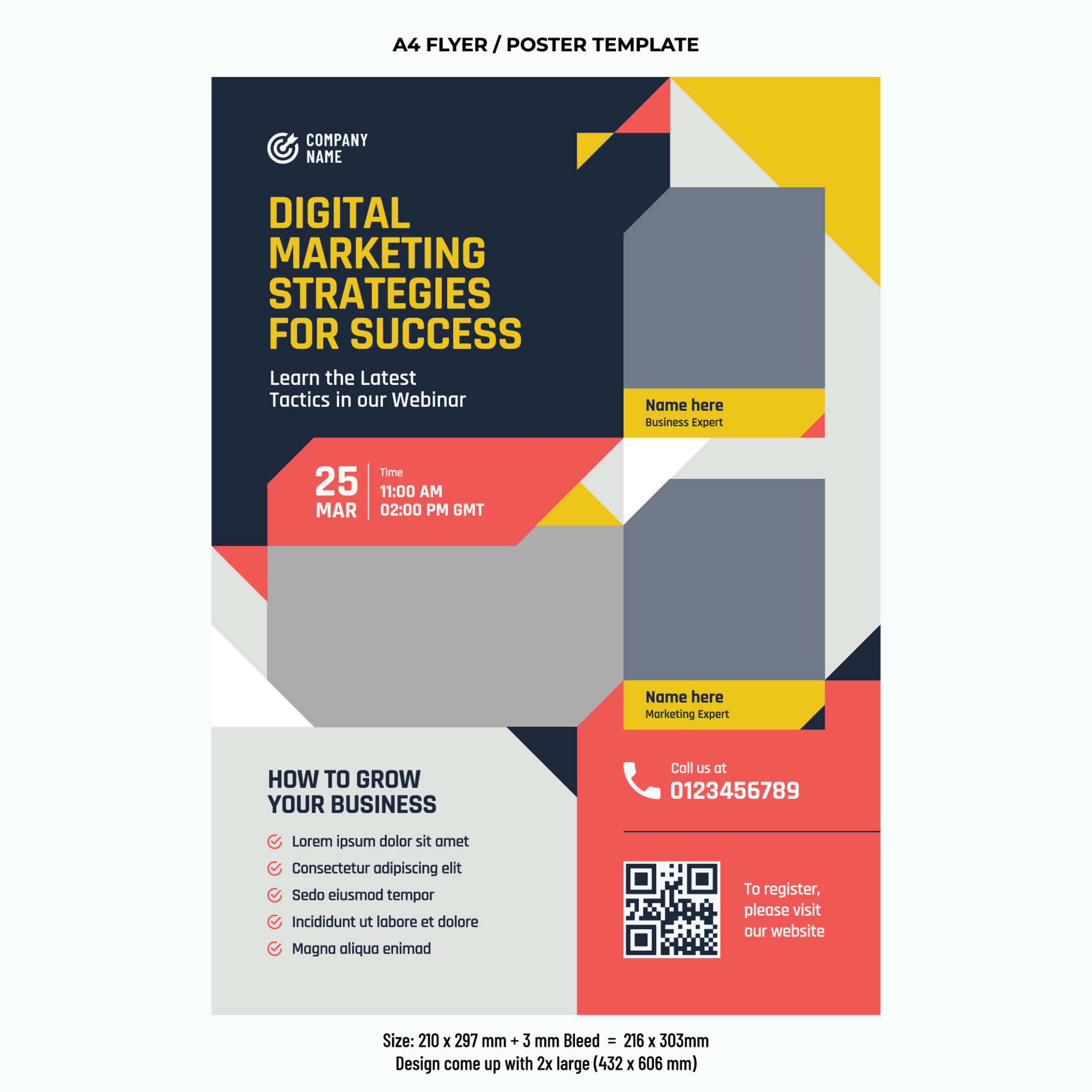 Digital marketing online workshop flyer vector design template 24505839