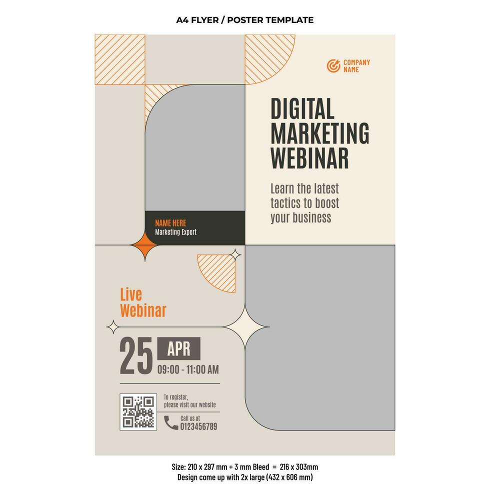 Digital marketing online workshop flyer vector design template 24505842