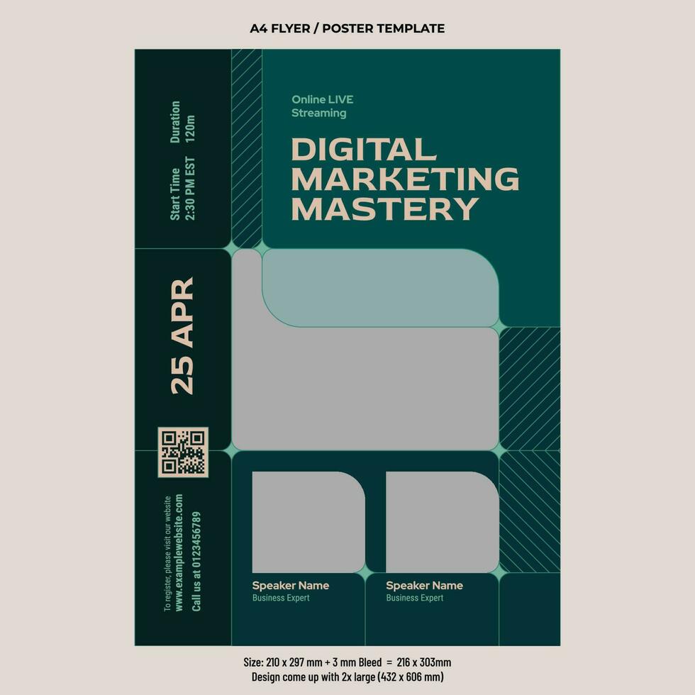 Digital marketing online workshop flyer vector design template 24505847