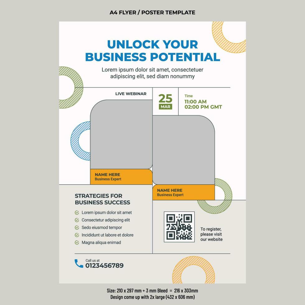 Digital marketing online workshop flyer vector design template 24505855