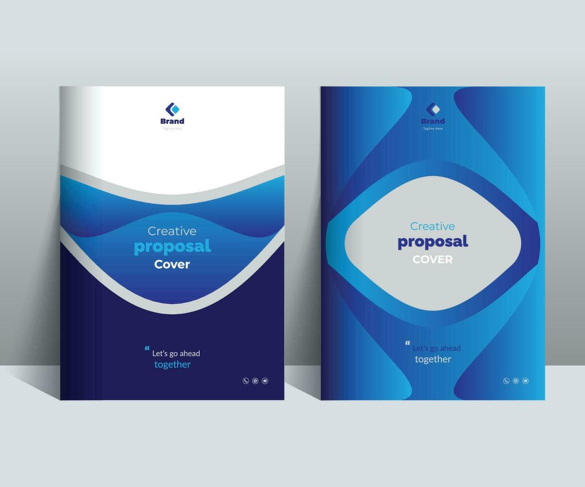 Blue Creative Proposal Cover Design Template adept for Multipurpose Projects such as annual reports, brochures, corporate events, covers and etc. vector