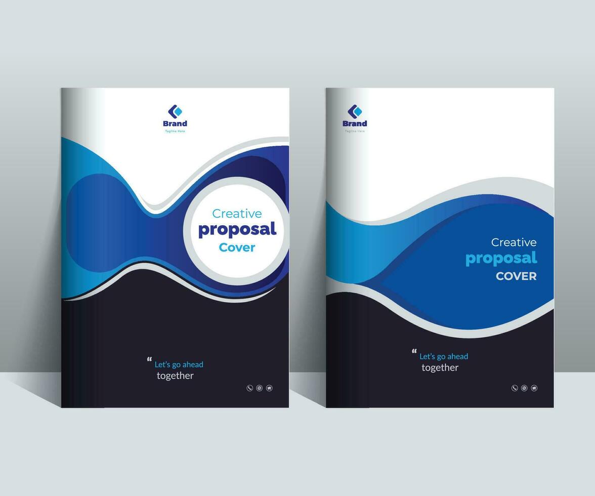 Blue Creative Proposal Cover Design Template adept for Multipurpose Projects such as annual reports, brochures, corporate events, covers and etc. vector