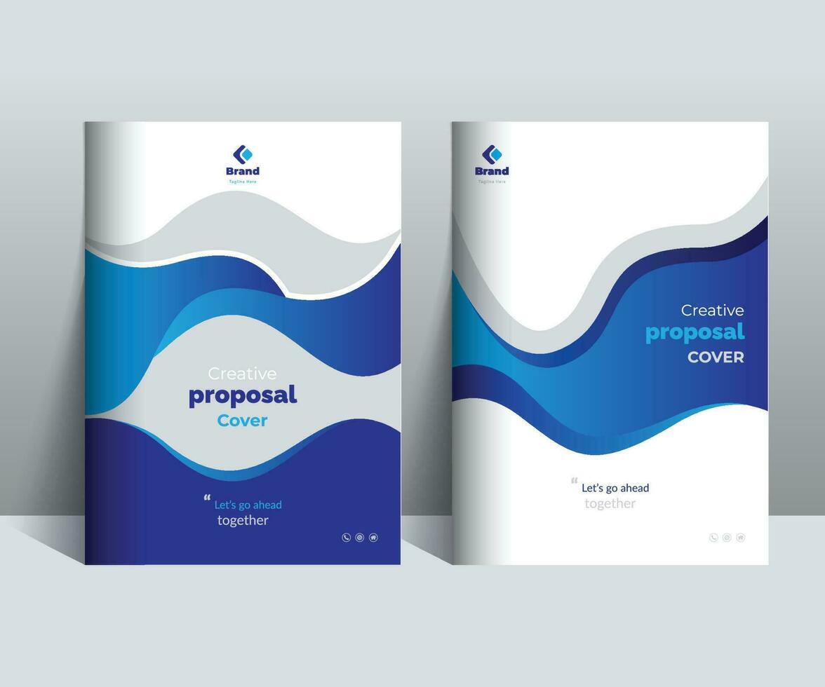 Blue Creative Proposal Cover Design Template adept for Multipurpose Projects such as annual reports, brochures, corporate events, covers and etc. vector