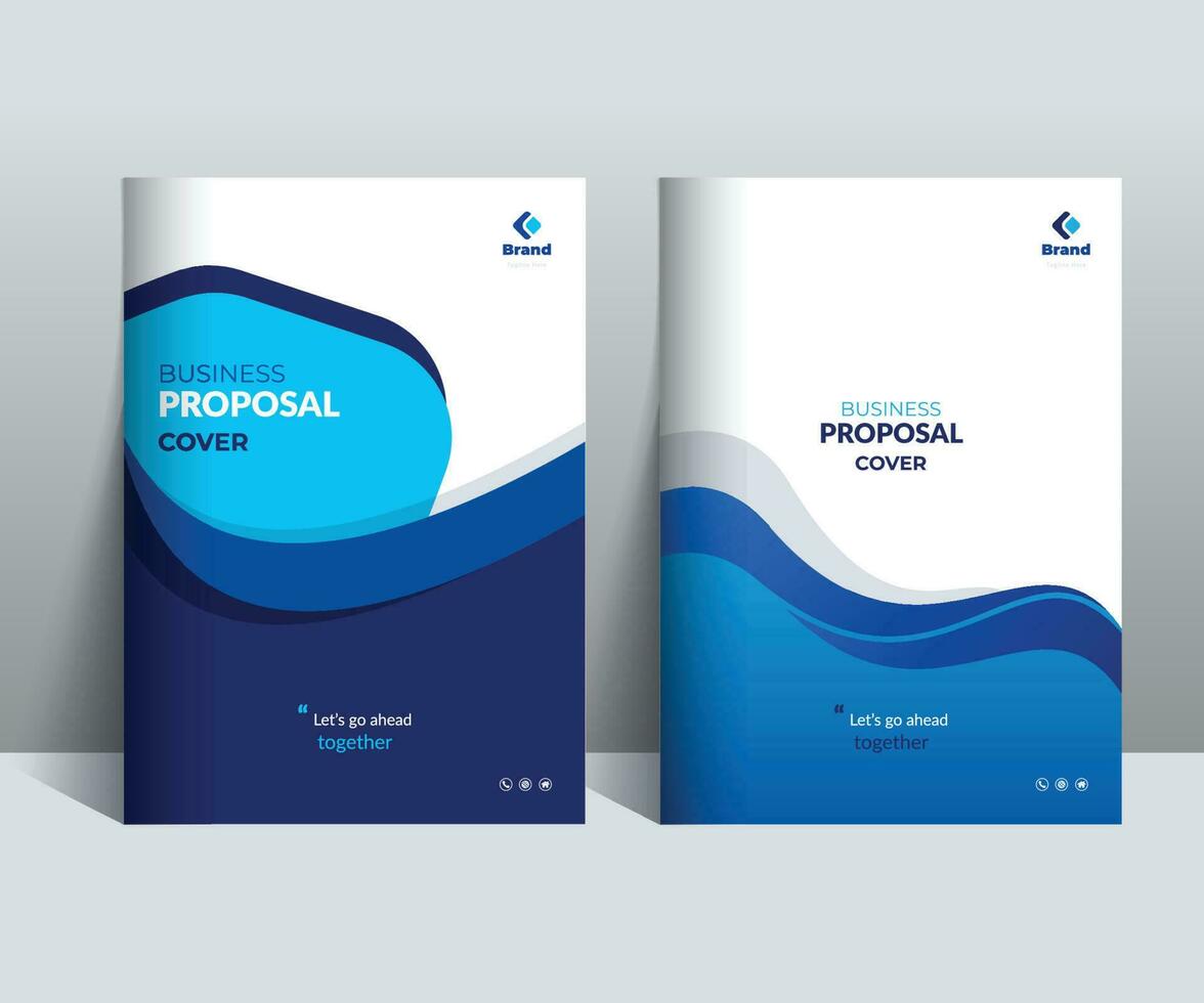 Blue Creative Proposal Cover Design Template adept for Multipurpose Projects such as annual reports, brochures, corporate events, covers and etc. vector