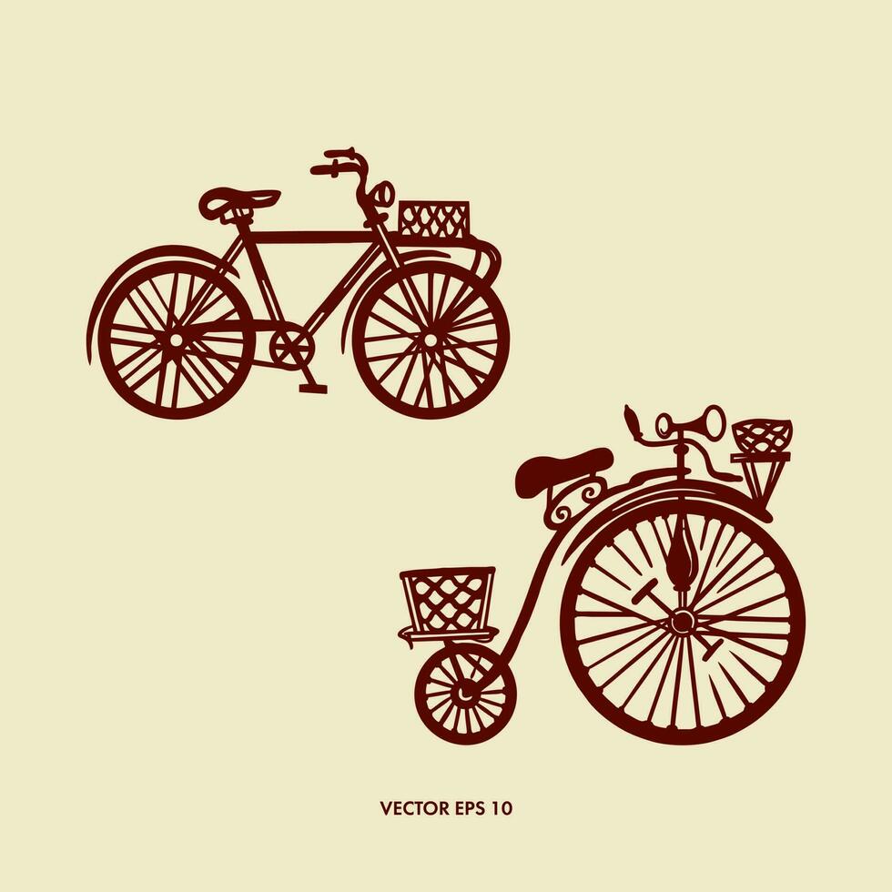 gráfico imagen de bicicletas vector ilustración. diseño elemento para cubiertas, saludo tarjetas, verano pancartas, Boda invitaciones