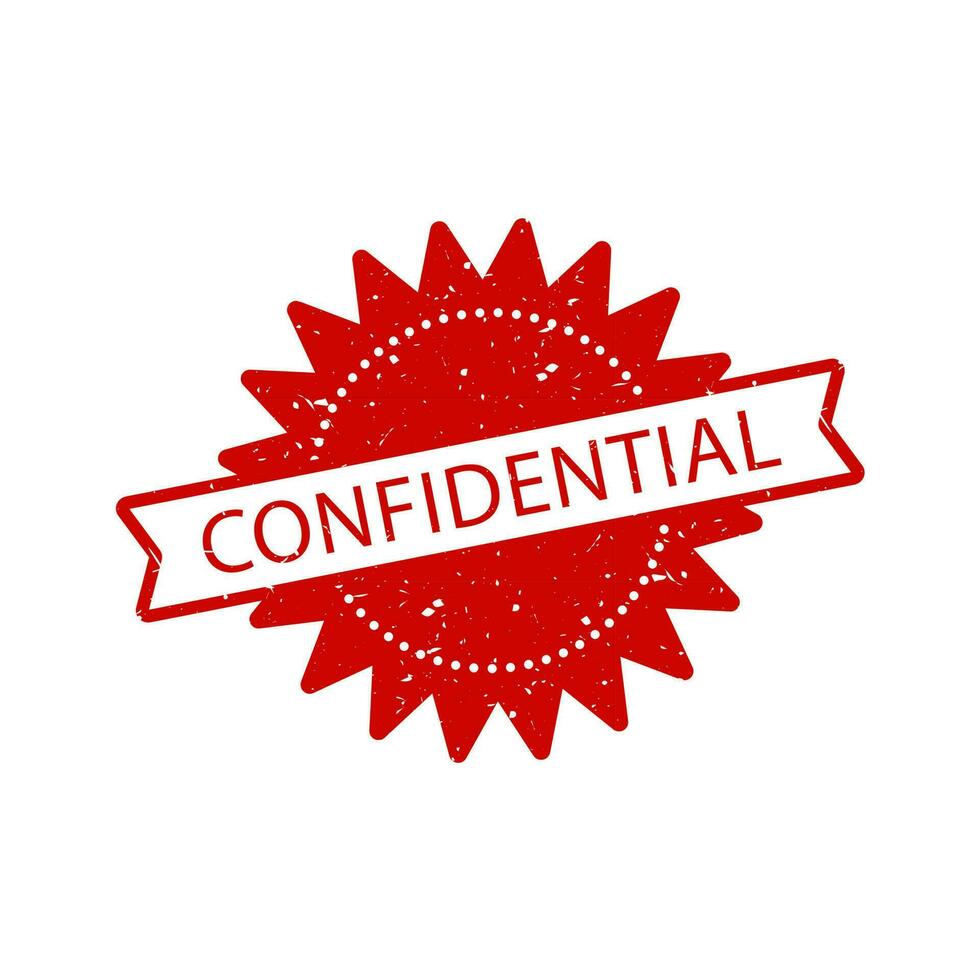 Confidential Stamp. Confidential Badge Icon Isolated Vector