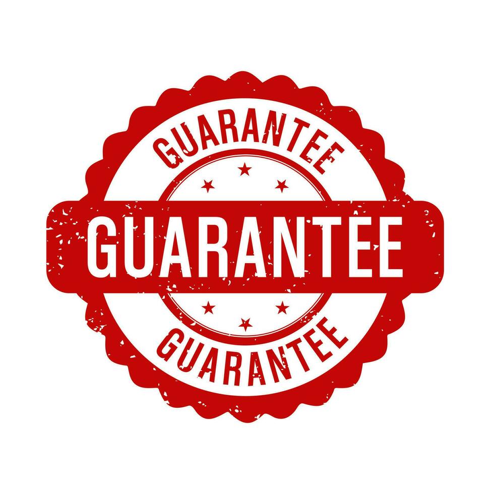 Guarantee Stamp Red Grungy Seal Isolated Vector