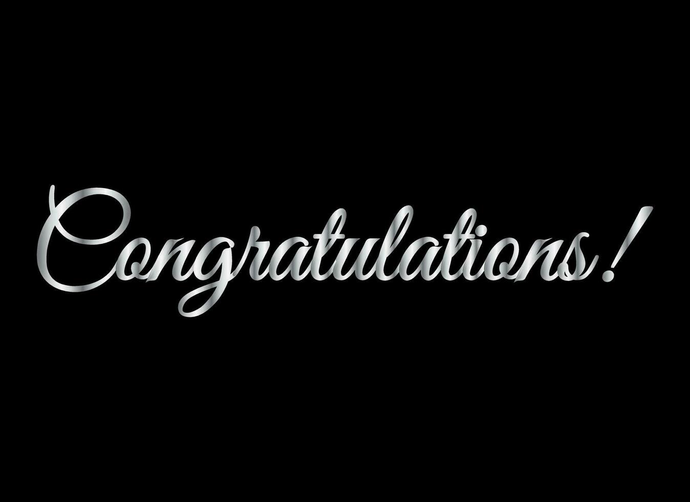 Congratulations Greeting. Congrats Text in Silver Color for a card, T-shirt printing, banner, poster typography Vector