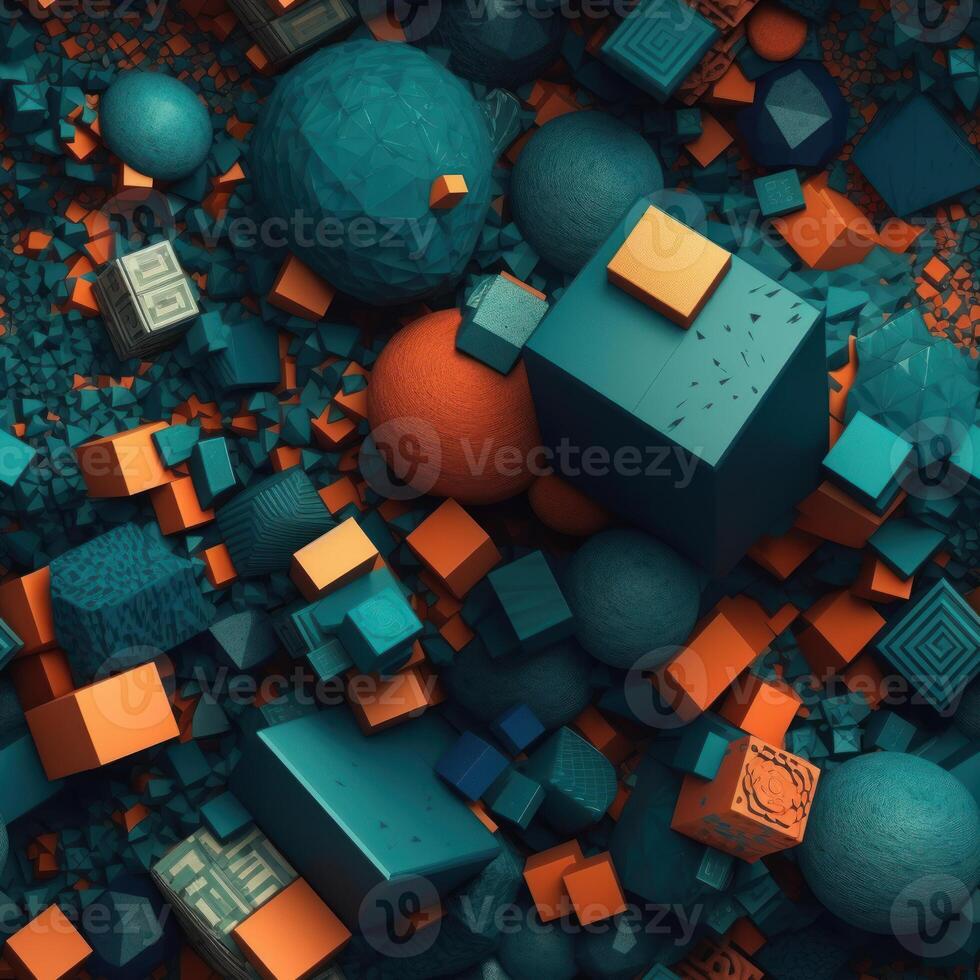Colorful seamless geometric pattern created with technology photo