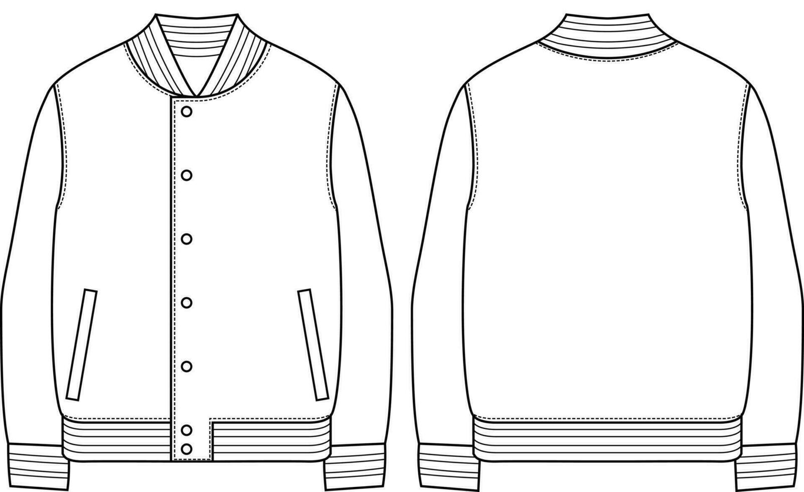 Blank Varsity Jacket Vector Template 24506246 Vector Art at Vecteezy