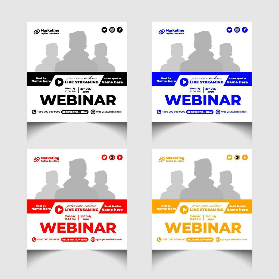 Digital marketing and corporate business live webinar banner or social media post template design vector