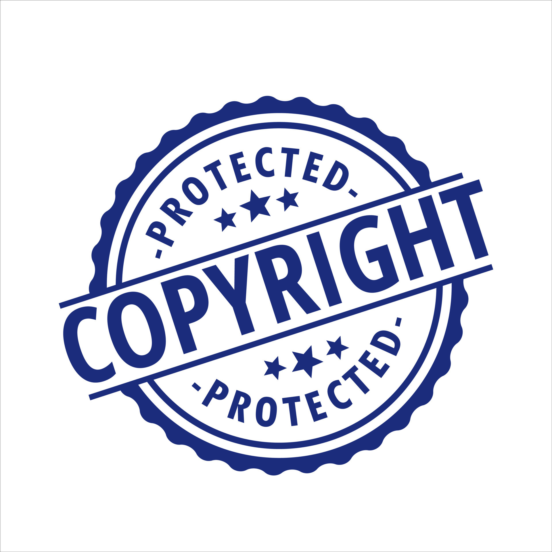 Copyright Seal Intellectual Property Protected Blue Color Badge