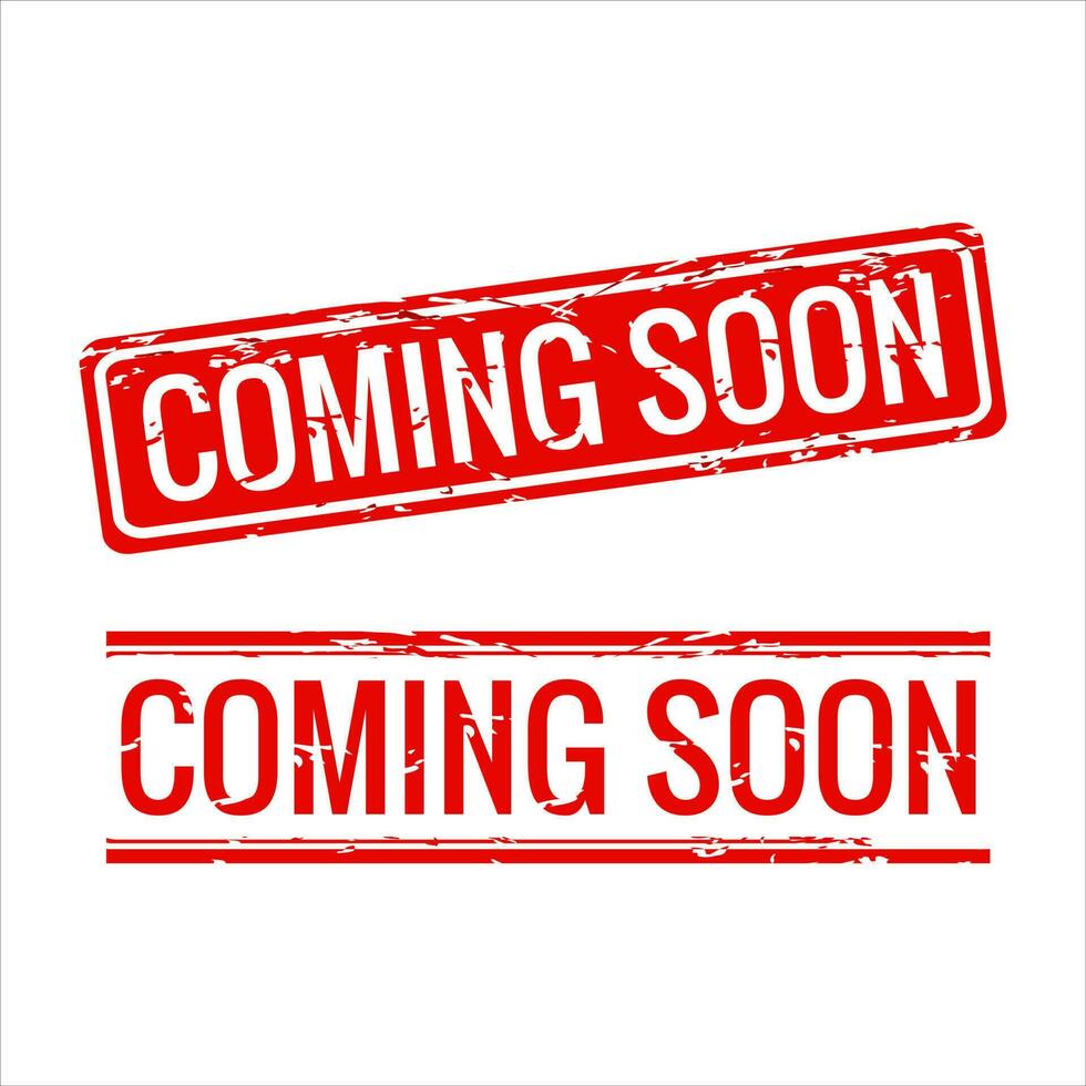 Coming Soon Red Grungy Stamp Seal Isolated Vector
