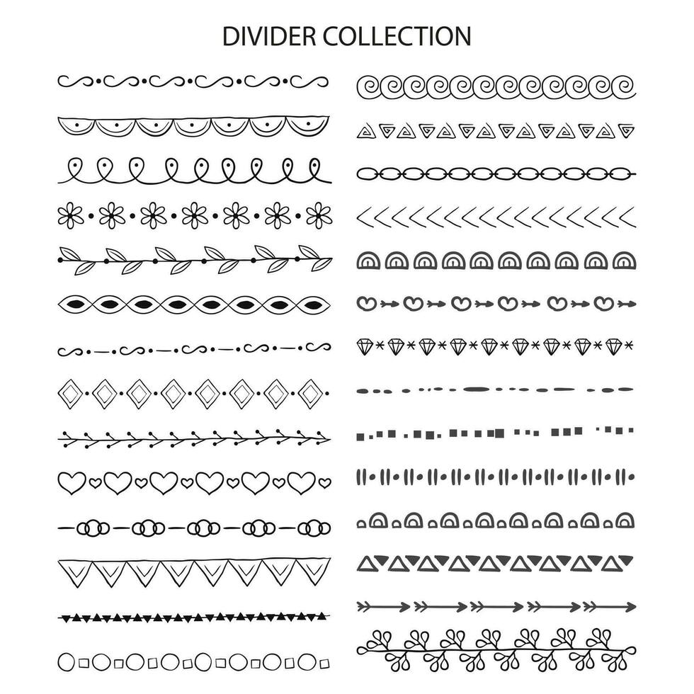 Decorative Text Dividers Collection Flat Vector