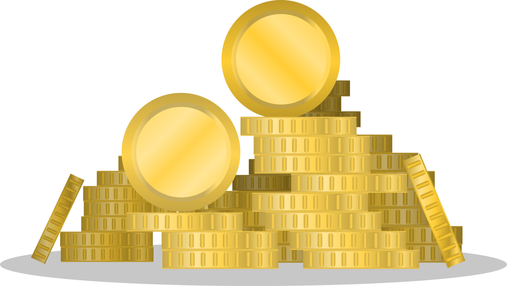 pile of gold coins icon. concept of financial stability. png