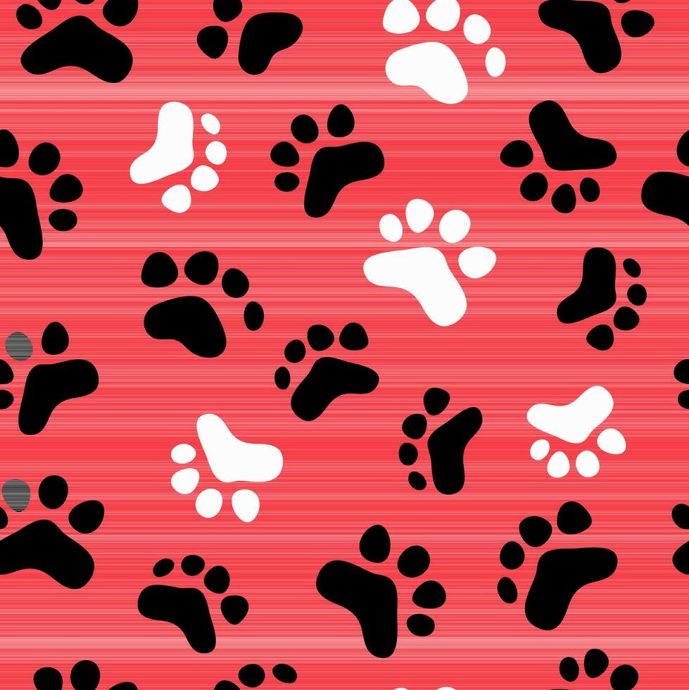 Animal tracks pattern seamless, vector.  Cartoon footprints of pets. Background for packaging and textiles. vector