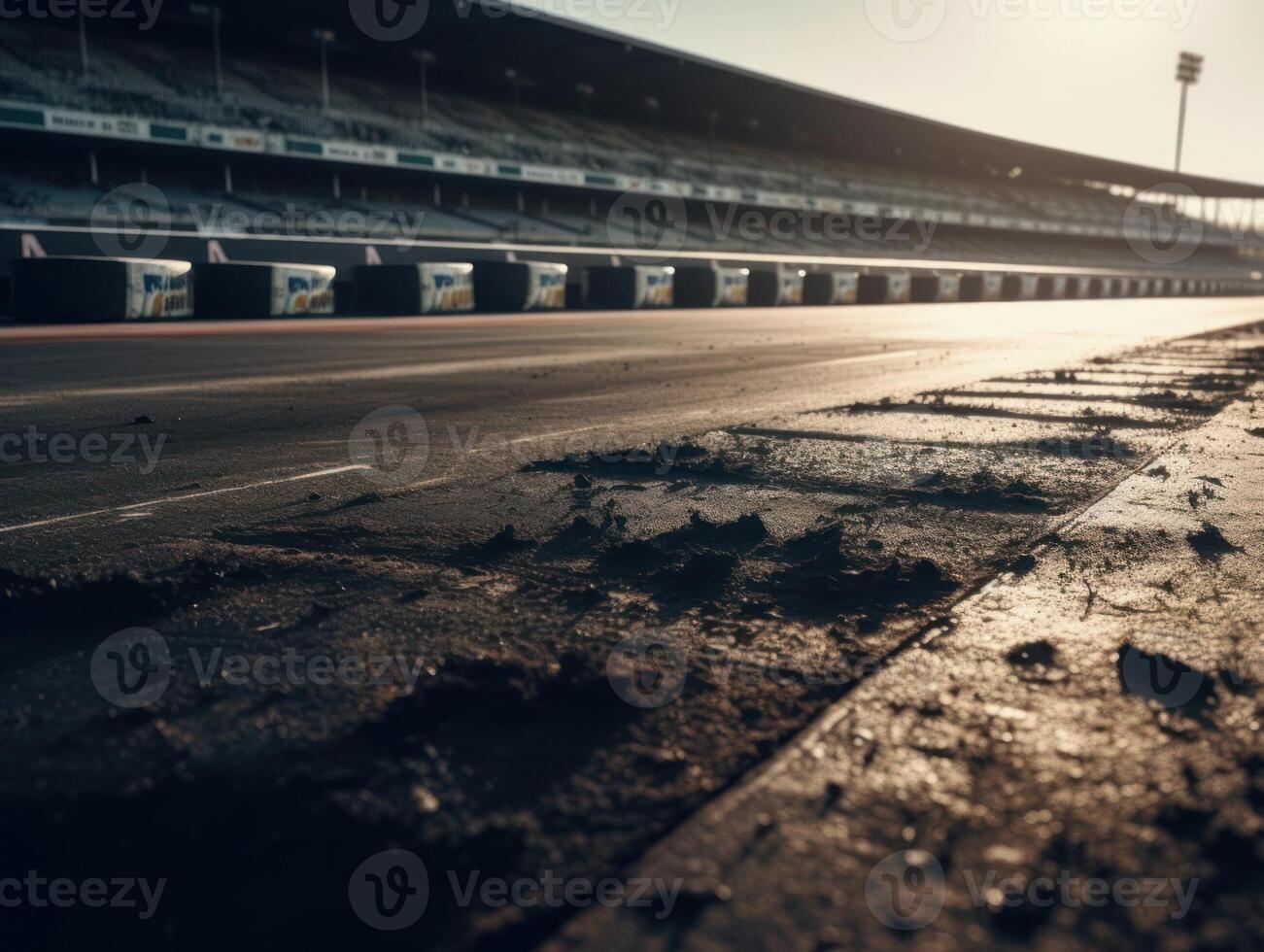 Race track Empty asphalt road concept Driving on an empty road Racing sports concept Created with technology photo