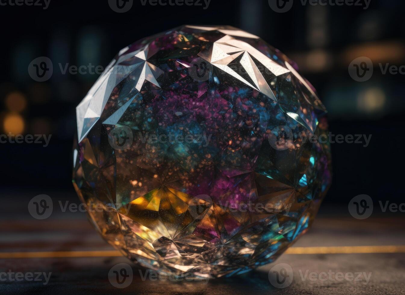 Natural gemstone on black background with reflections. Created with technology photo