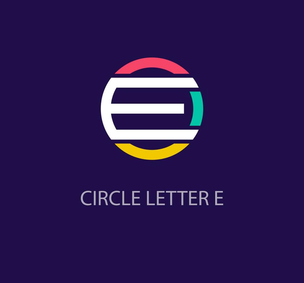 Round logo design from creative letter E. Unique colorful corporate company logo. Company initials corporate vector. vector