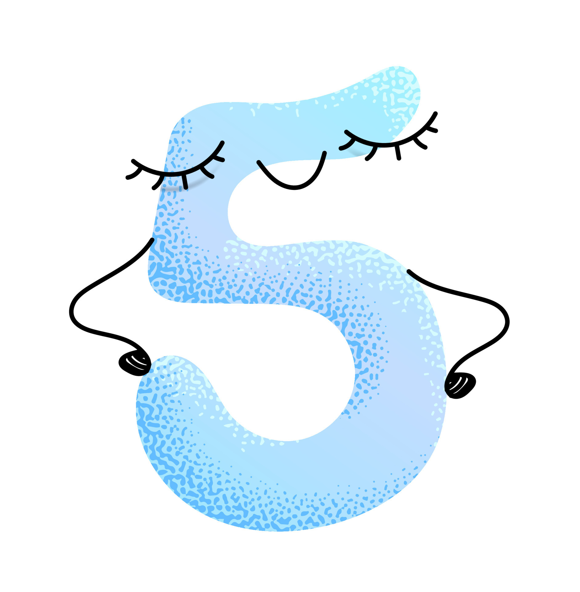 Multicolored textured figure 5 with face 24506467 Vector Art at Vecteezy