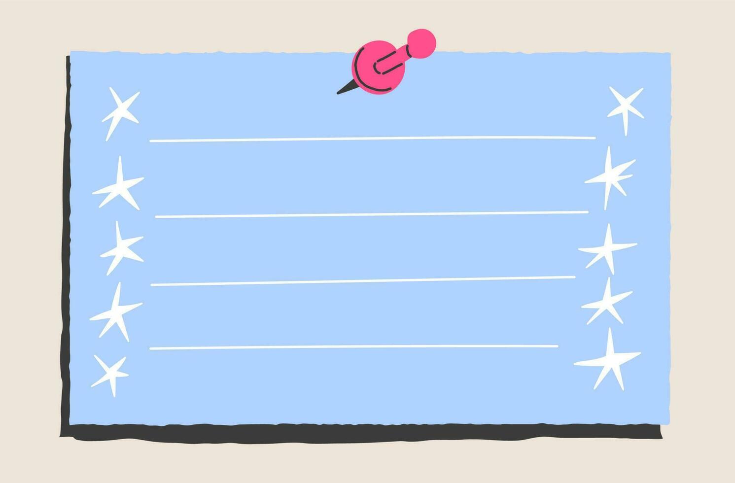 Pinned lined note taking sheet vector