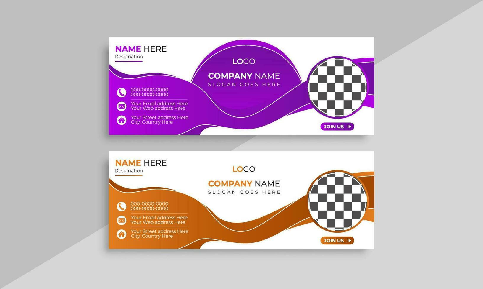Email signature template vector