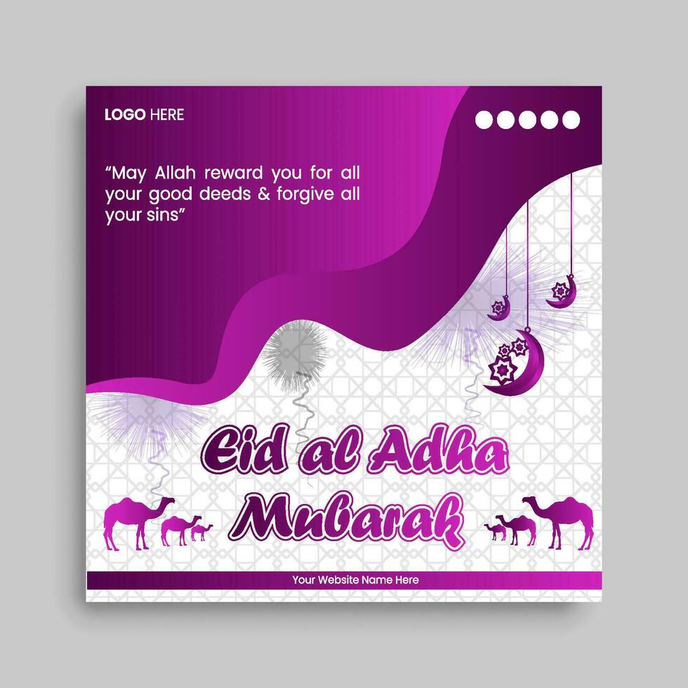 Free Eid social media post design template vector