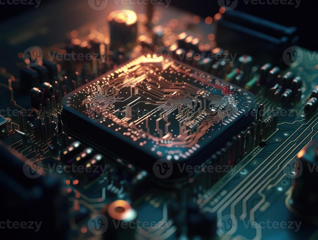 Technology circuit board pattern Motherboard industrial background Created with technology photo