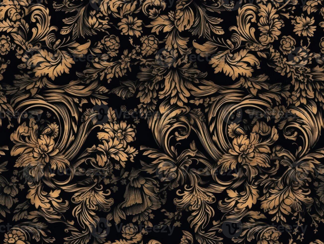 Seamless pattern Royal vintage Victorian Gothic background Rococo venzel and whorl created with technology. photo