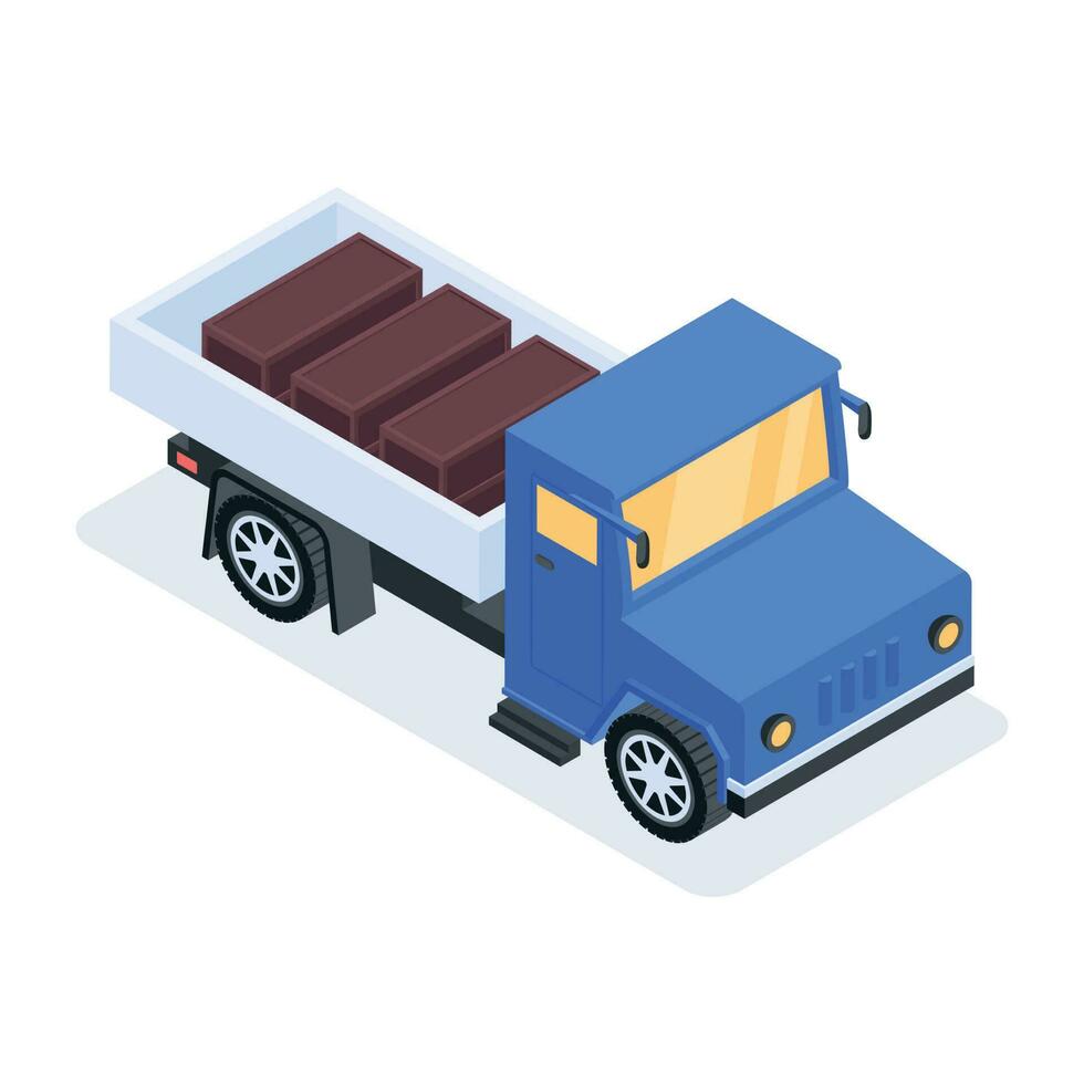 Isometric icon of public Transport vector