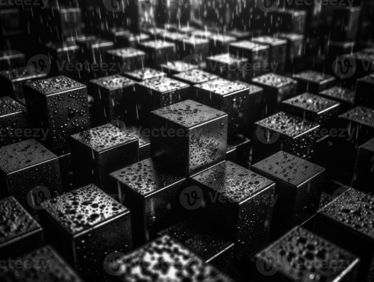 Futuristic cement cubes background Abstract geometric mosaic grid Square tiles pattern technology photo