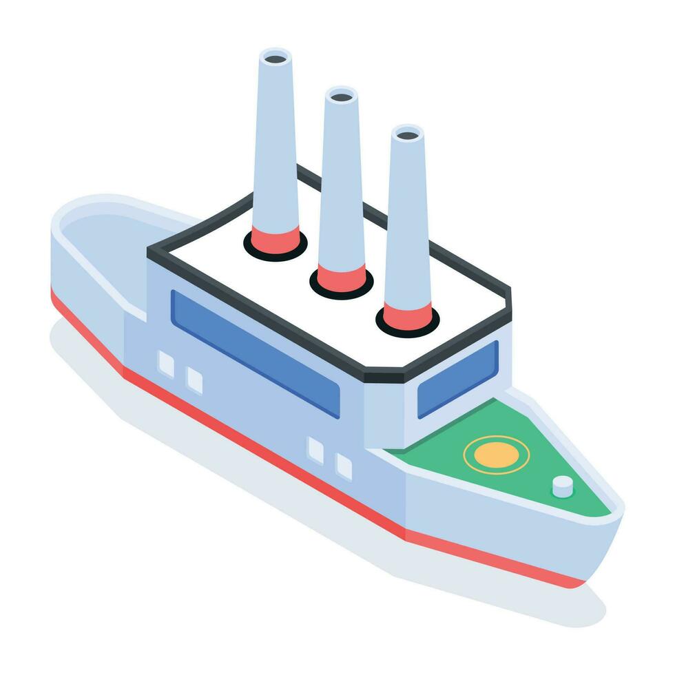 Isometric icon of boat vector