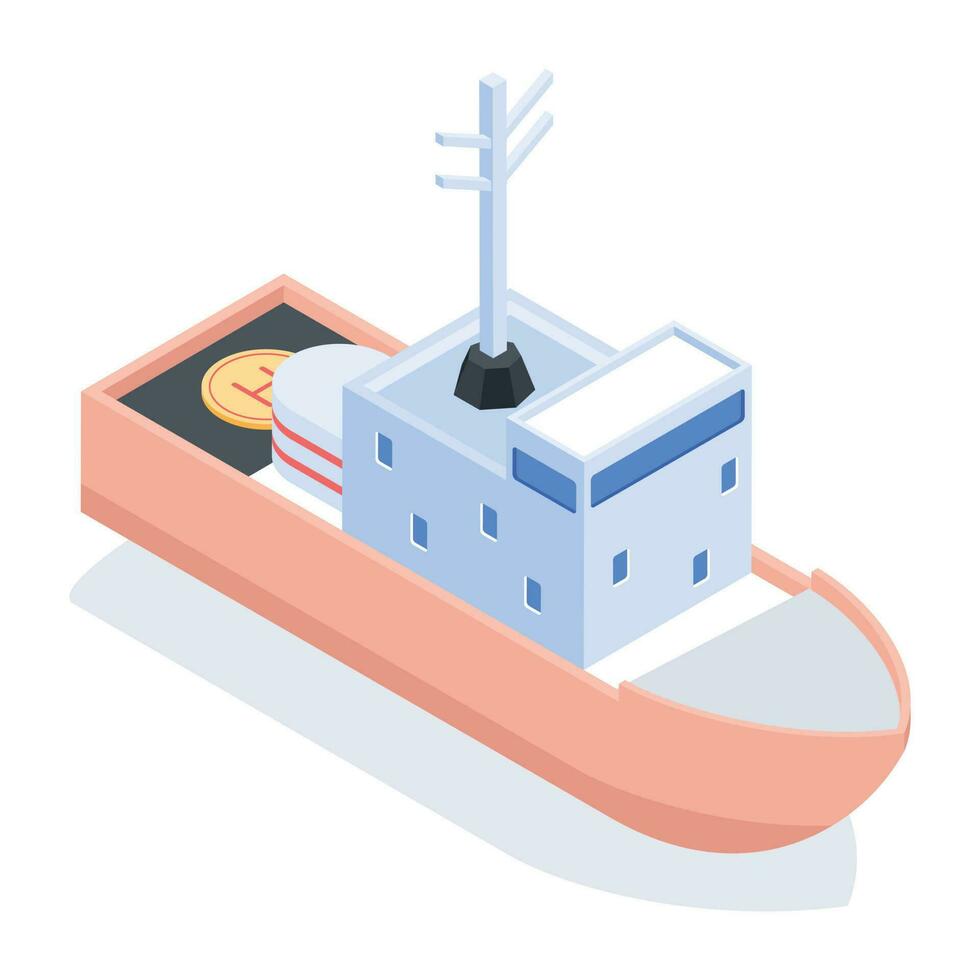 Isometric icon of boat vector