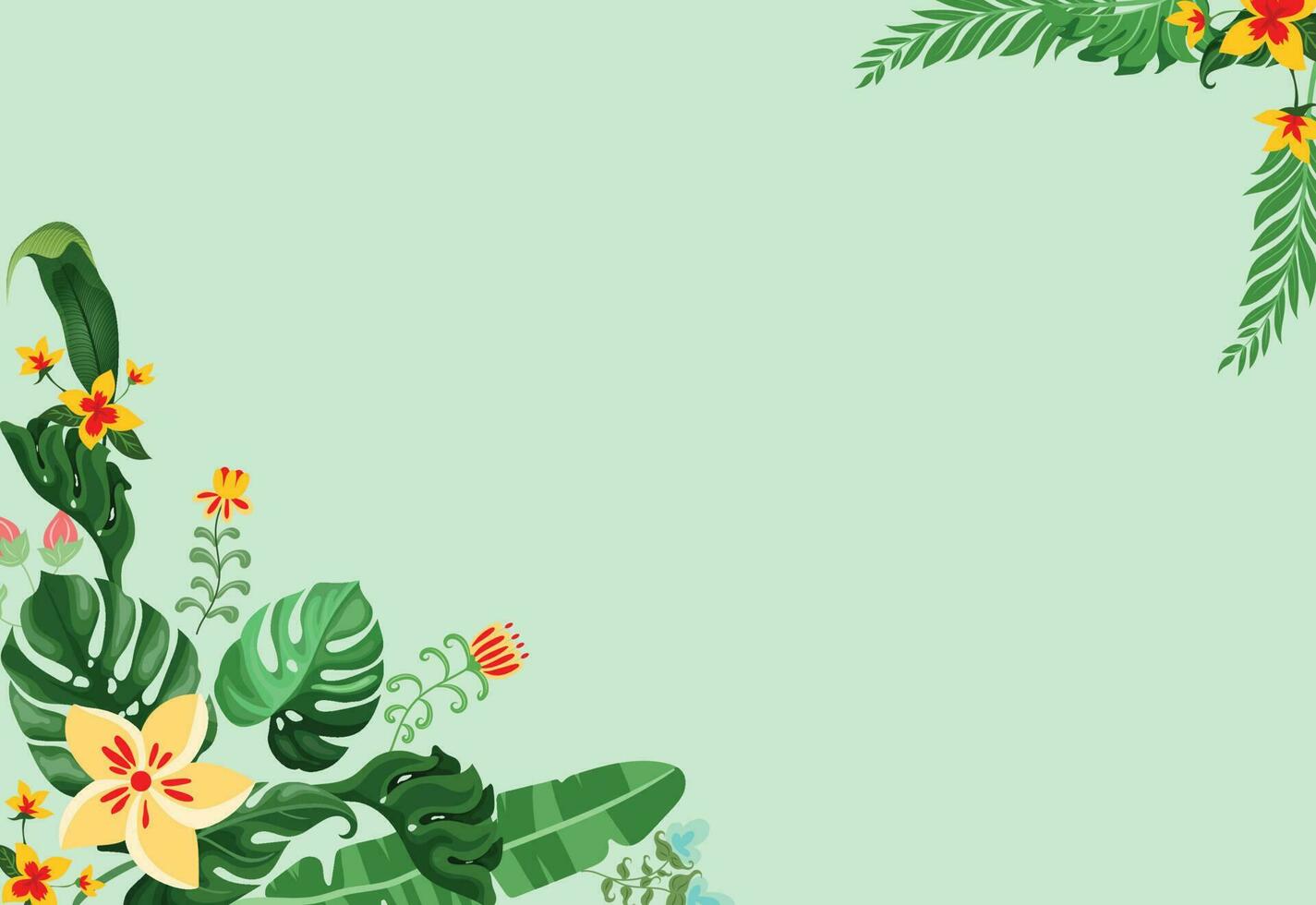 vector design, illustration of a tropical background with empty areas