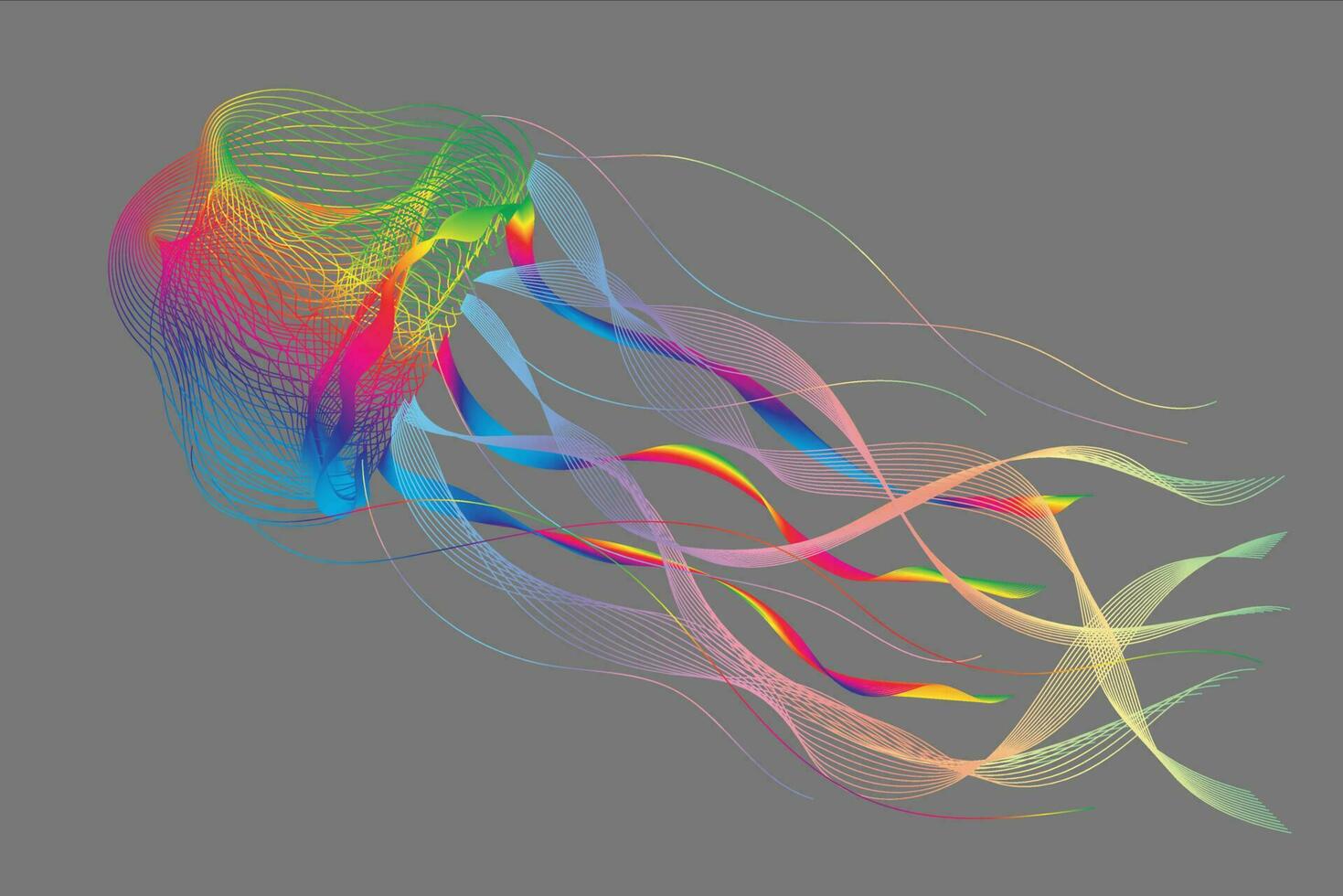 vector design, cool jellyfish spectrum illustration