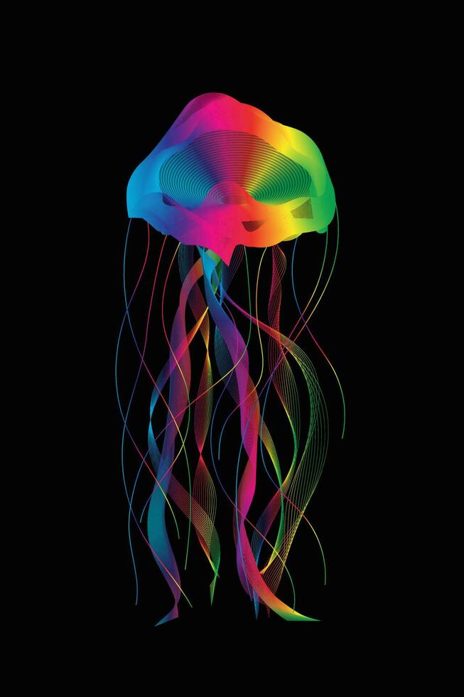 vector design, illustration of a cool spectrum jellyfish background for your computer wallpaper