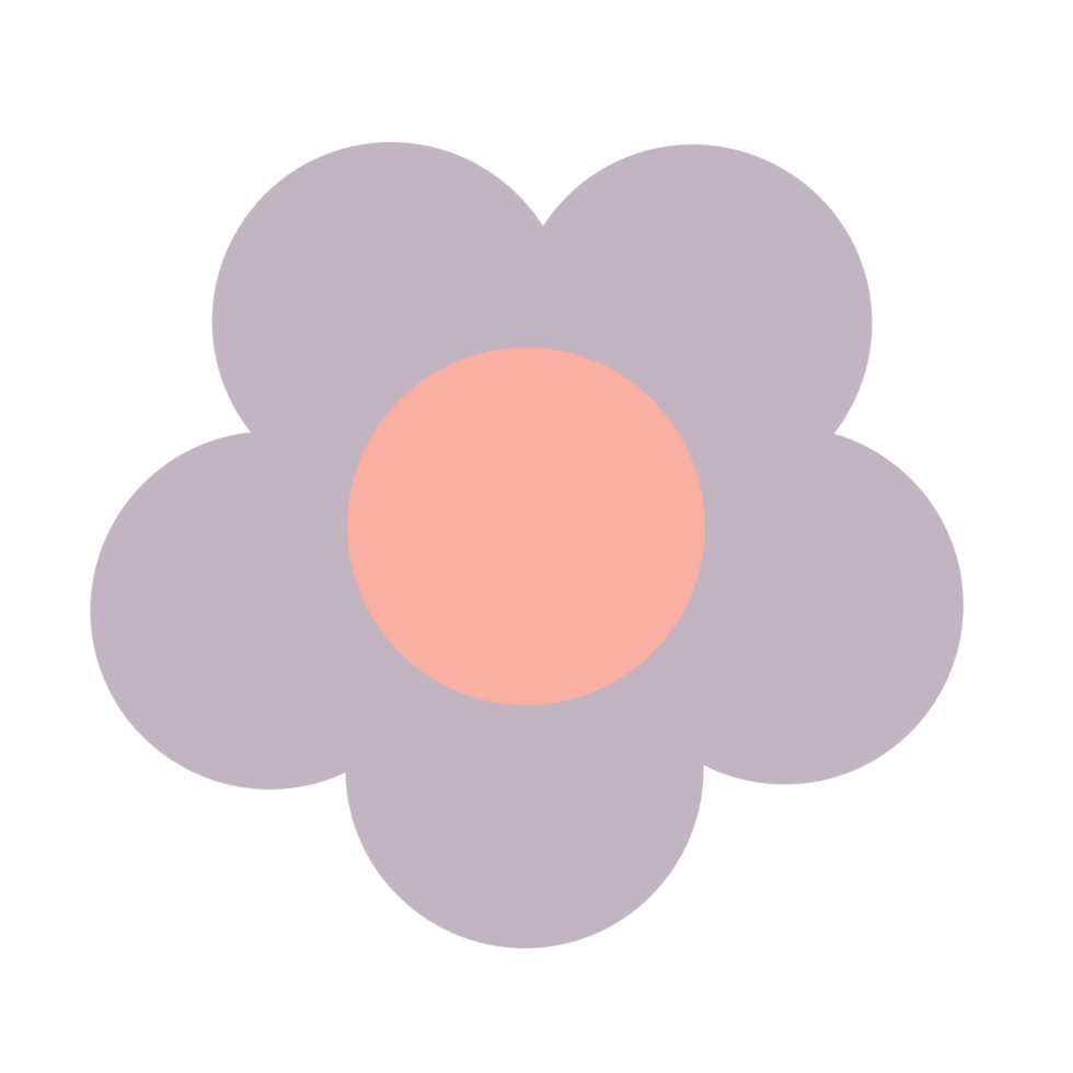 Purple II Pastel Flower Doodle png