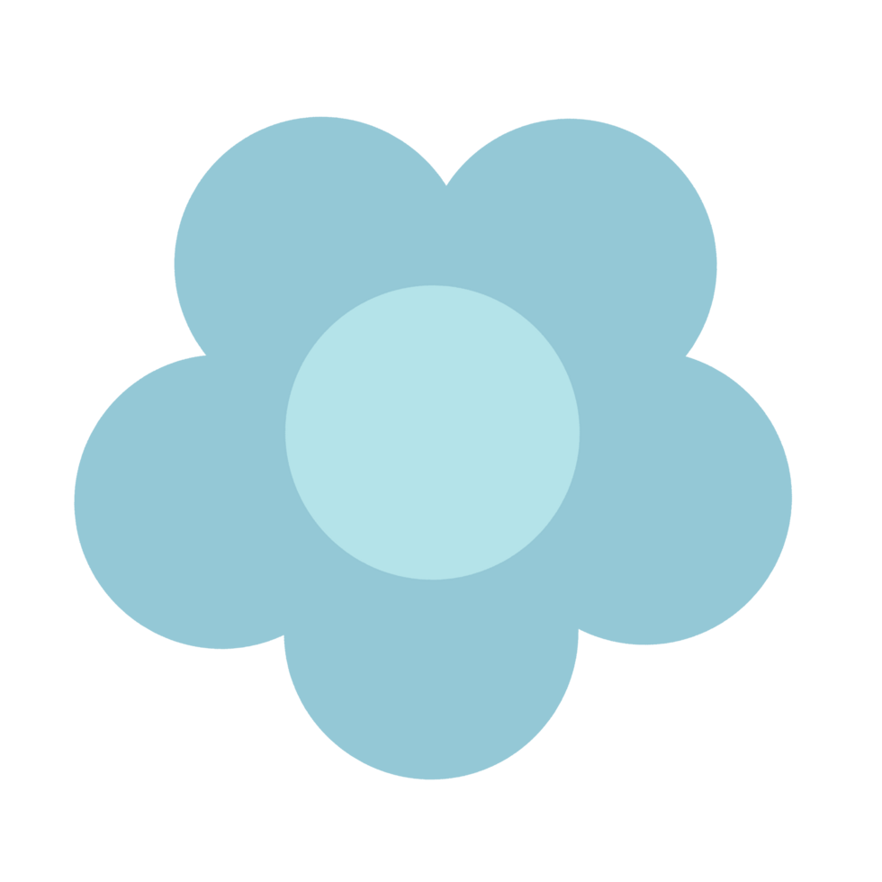 Blue Pastel Flower Doodle png