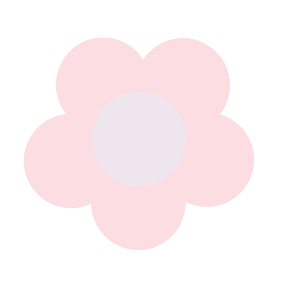 Pink Pastel III Flower Doodle png