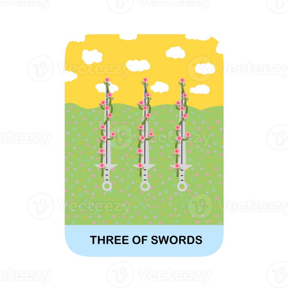 Three of Swords Tarot png